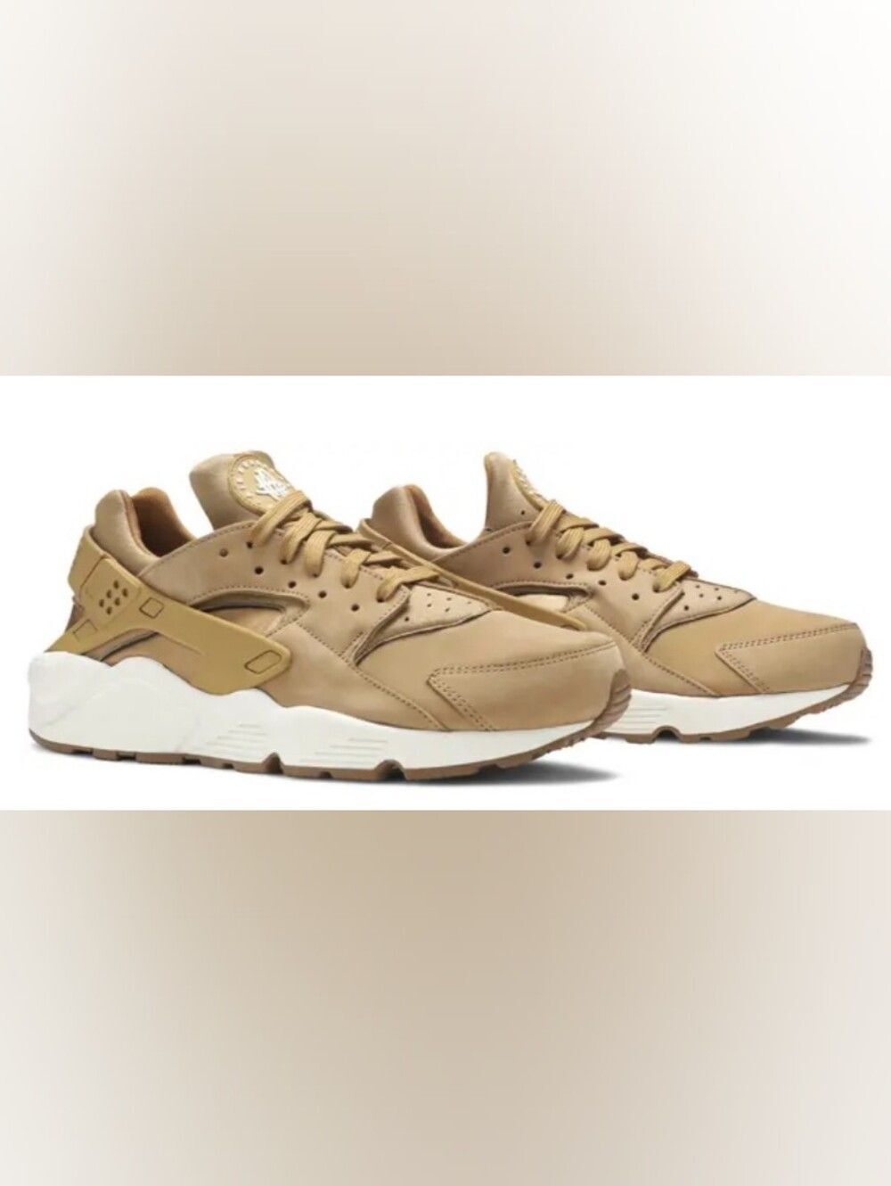 Nike Air Huarache 'Wheat' Leather Sneakers Size 11 Used Exc MSRP $140